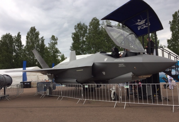 The F-35 full-scale mock-up at the Finnish Air Force 100 year anniversary air show. Source: Own picture